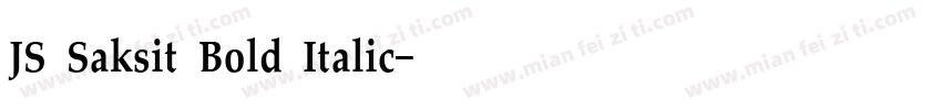 JS Saksit Bold Italic字体转换